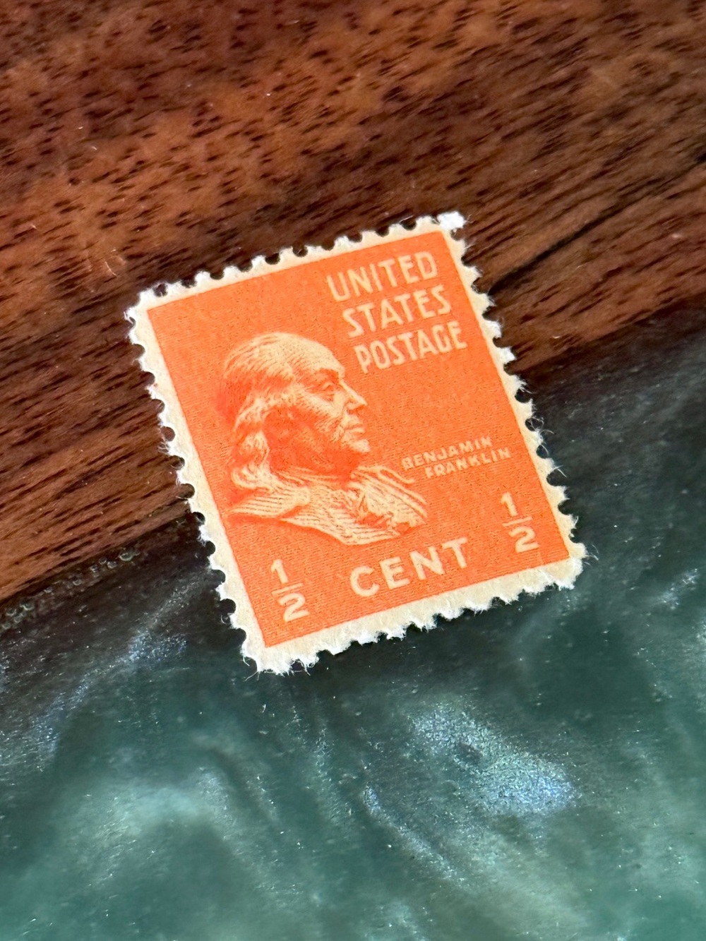 Vintage - Benjamin Franklin 1/2 Cent Stamp 1789-1797 US Postage Stamp, Rare